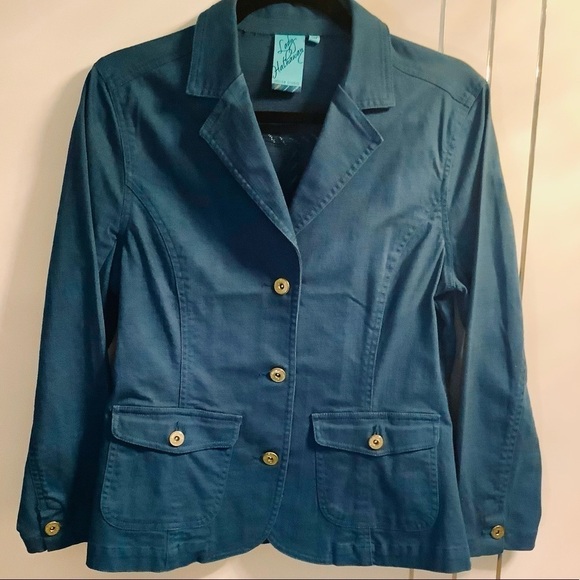 Lady Hathaway Jackets & Blazers - Lady Hathaway Peacock Slub Twill Denim S Blazer
